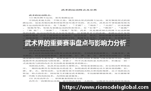 武术界的重要赛事盘点与影响力分析
